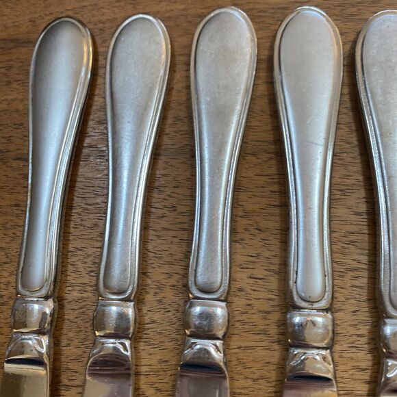 Cambridge Stainless Steel Dinner Knife (8) Evanston Pattern Frosted Outline Edge - Picture 2 of 7